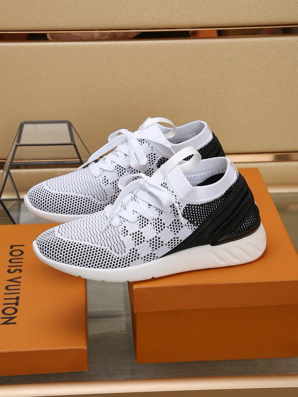 LV SNEAKERS IN WHITE MIX BLACK MESH FABRIC