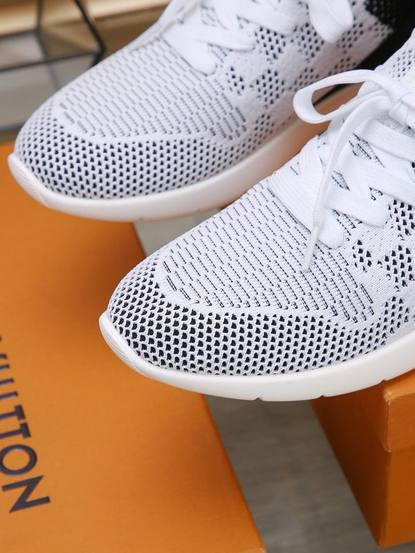 LV SNEAKERS IN WHITE MIX BLACK MESH FABRIC