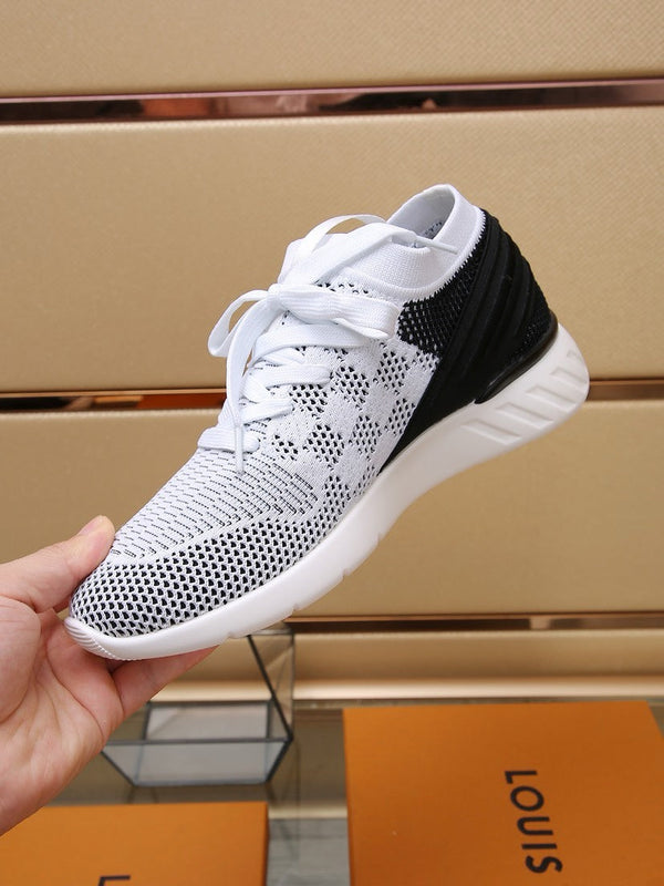LV SNEAKERS IN WHITE MIX BLACK MESH FABRIC
