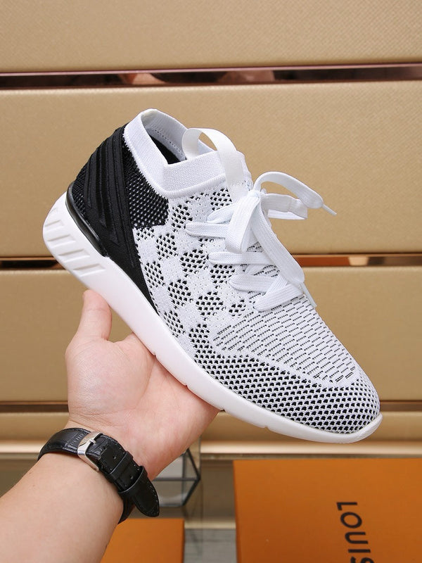 LV SNEAKERS IN WHITE MIX BLACK MESH FABRIC