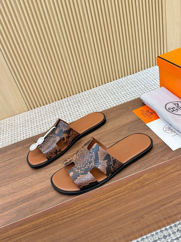 HM Men Izmir Sandals Brown Snakeskin 799287