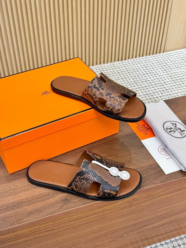 HM Men Izmir Sandals Brown Snakeskin 799287