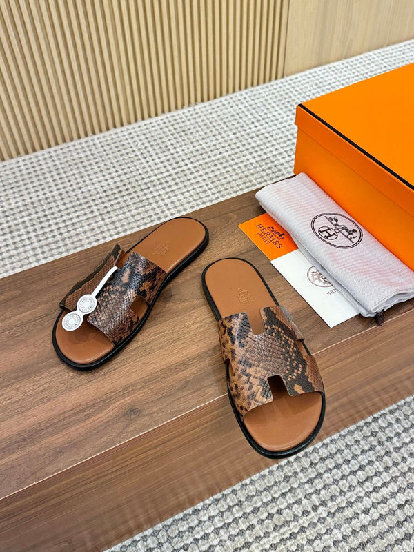 HM Men Izmir Sandals Brown Snakeskin 799287