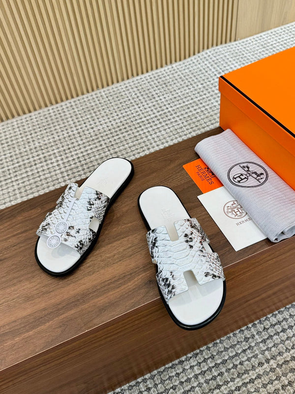 HM Men Izmir Sandals White Snakeskin 799288