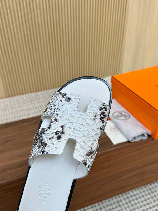 HM Men Izmir Sandals White Snakeskin 799288