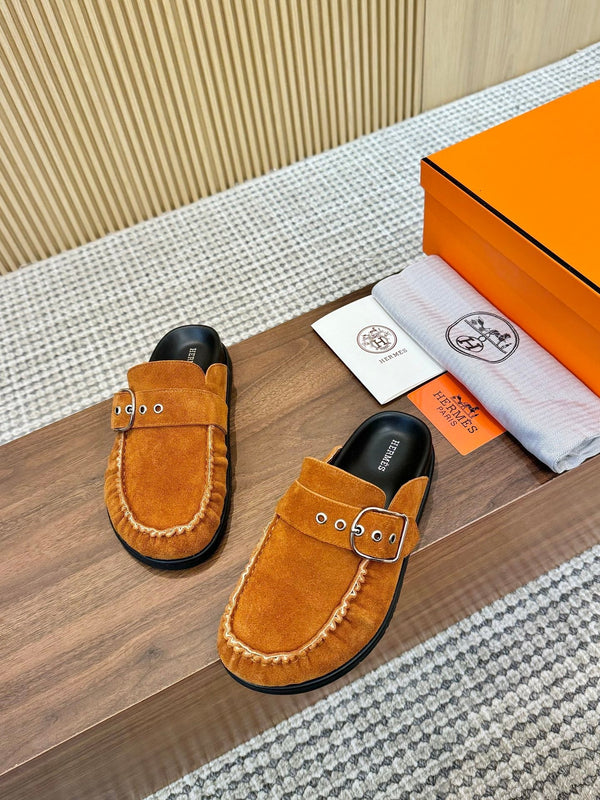 HM 2025 Key Mule Brown Orange Suede 294346