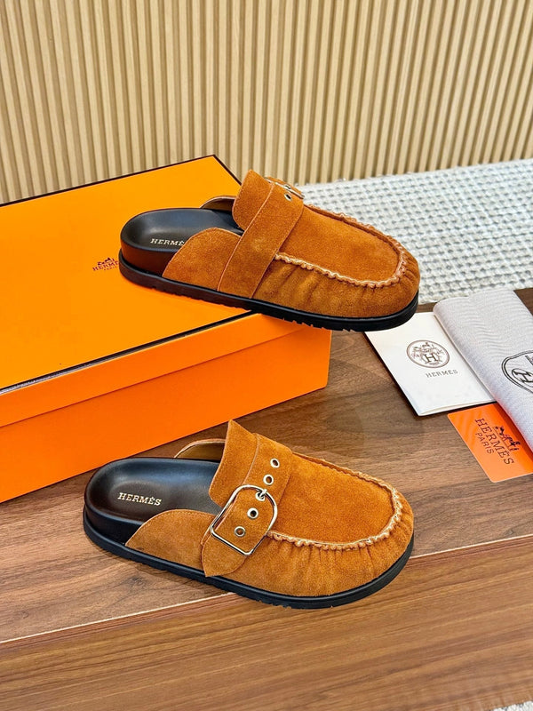 HM 2025 Key Mule Brown Orange Suede 294346
