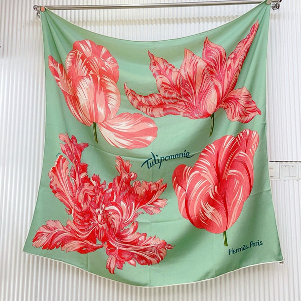 Écharpe HM 25s 140cm Vert Rose Cachemire 973318