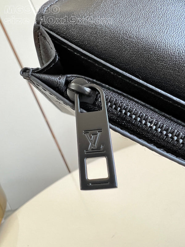 PORTAFOGLIO BRAZZA AEROGRAM 19CM PELLE DI VITELLO NERA