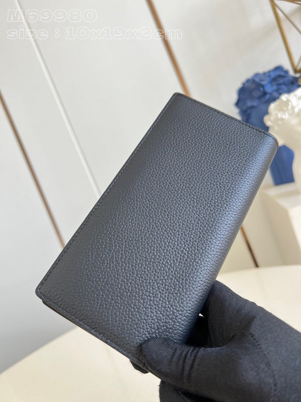 PORTAFOGLIO BRAZZA AEROGRAM 19CM PELLE DI VITELLO NERA