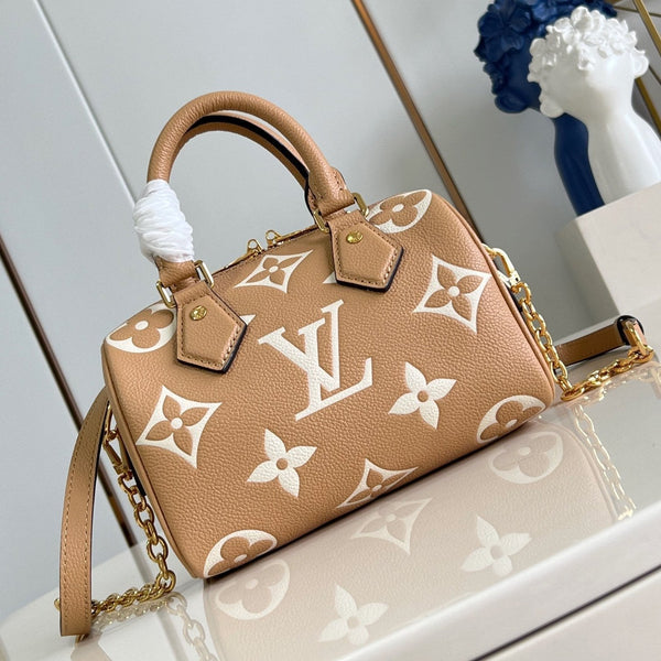 Speedy Bandouliere 20 Marrone Bianco Monogram Empreinte Vitello 