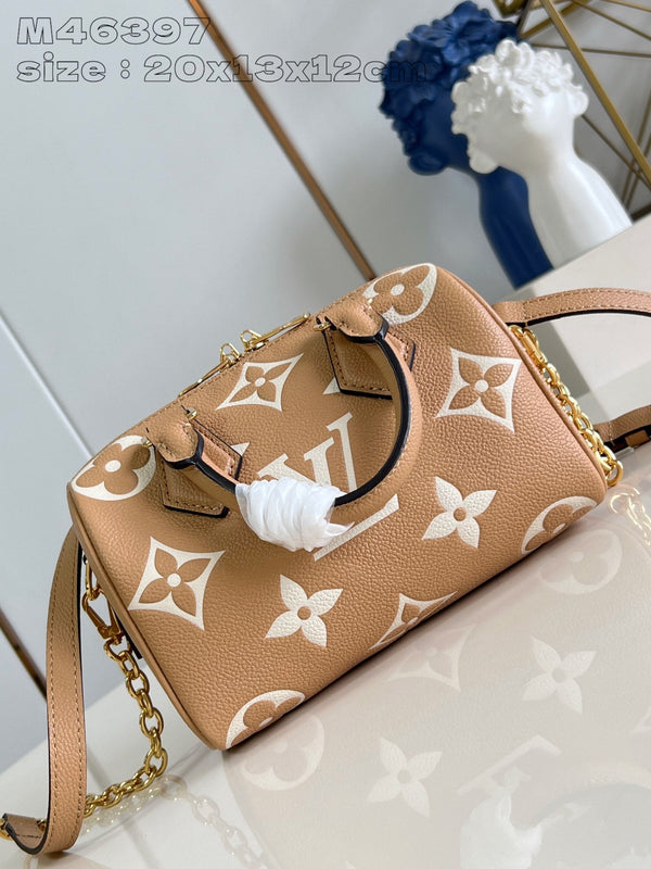 Speedy Bandouliere 20 Marrone Bianco Monogram Empreinte Vitello 