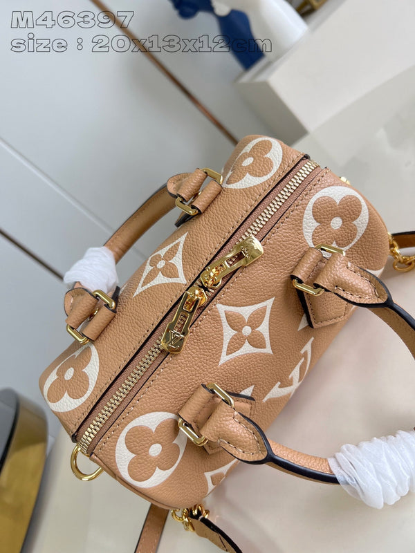 Speedy Bandouliere 20 Marrone Bianco Monogram Empreinte Vitello 