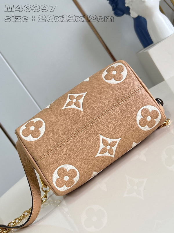 Speedy Bandouliere 20 Marrone Bianco Monogram Empreinte Vitello 