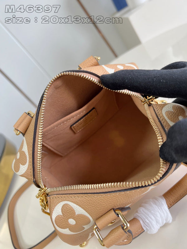Speedy Bandouliere 20 Marrone Bianco Monogram Empreinte Vitello 