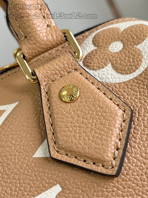 Speedy Bandouliere 20 Marrone Bianco Monogram Empreinte Vitello 
