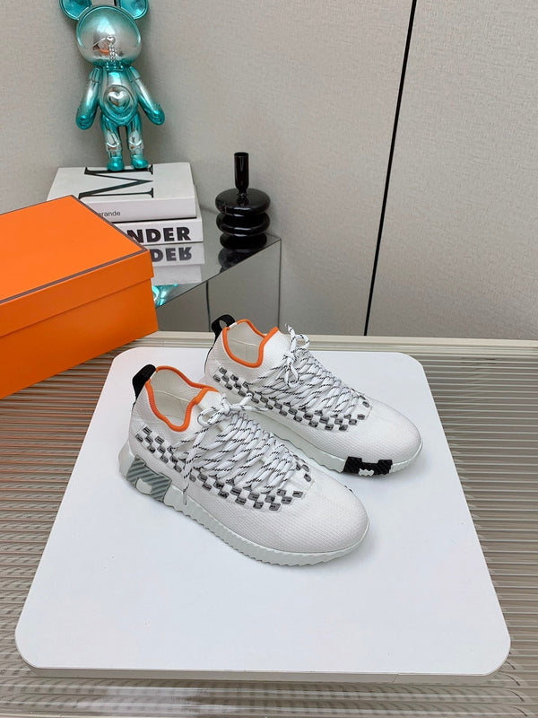 Sneaker slip-on HM Flex in tessuto intrecciato bianco 106317