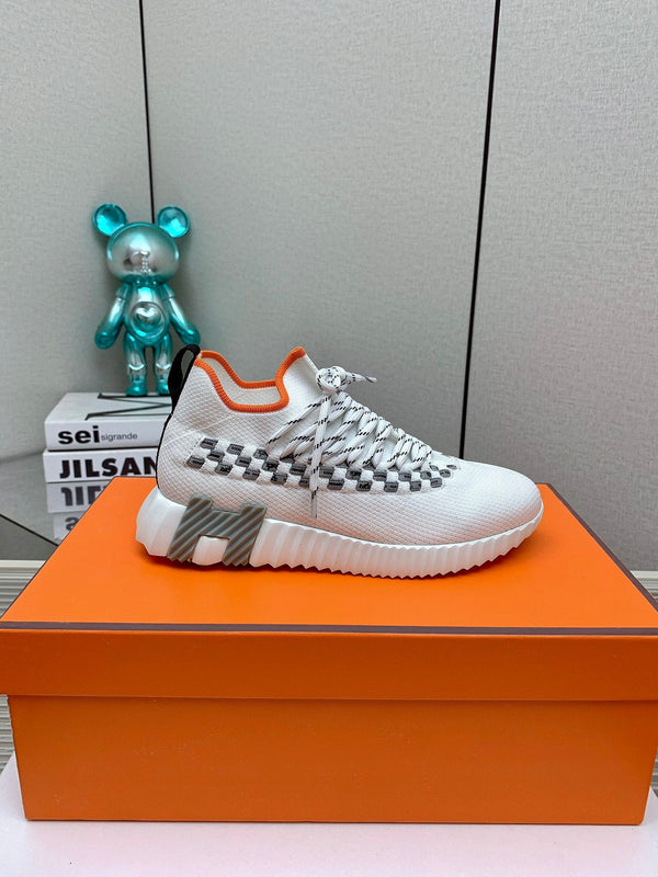 Sneaker slip-on HM Flex in tessuto intrecciato bianco 106317
