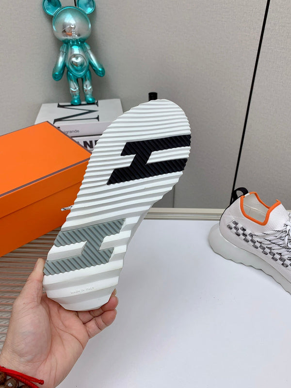 Sneaker slip-on HM Flex in tessuto intrecciato bianco 106317