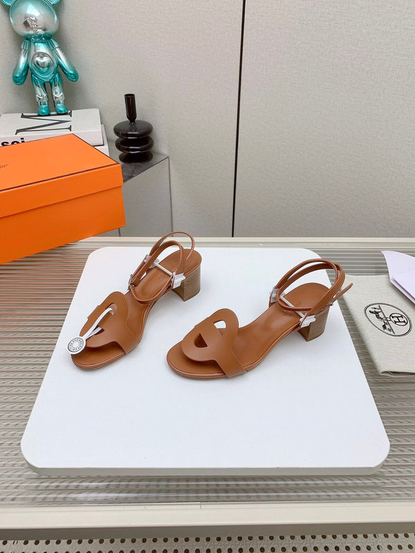 Sandalo HM Juliette 60 in pelle di agnello marrone 106181