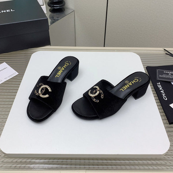 Sandali CC Mule 50m in velluto nero 148971