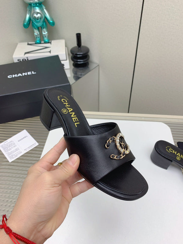 Sandali CC Mule 50m in pelle di agnello nera 148976