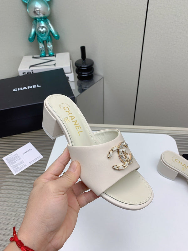 Sandali CC Mule 50m in pelle di agnello bianca 148978