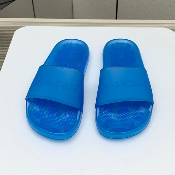 SANDALO CIABATTA DA PISCINA IN GOMMA BLU GELATINA