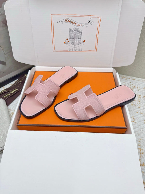 HM Oasis Sandals Pink Suede Cowhide 625265