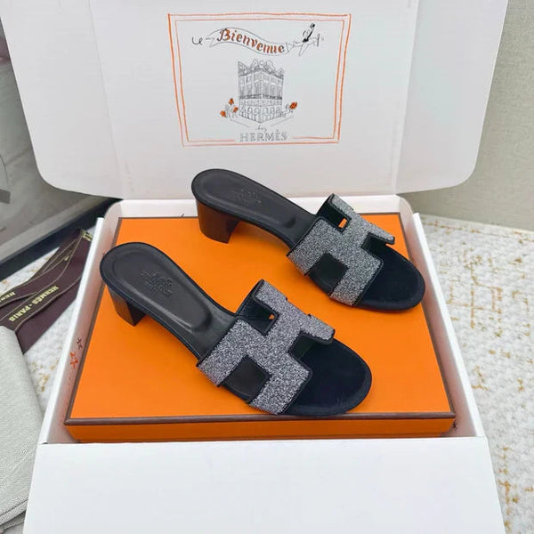 HM Sandales Oran 26ss 50 strass noirs cuir de vachette 625267