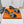 HM Oasis Sandals with Rhinestone Black Orange Cowhide 625268