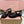 Miu Vintage-Effect Penny Slingback Black Red Leather 791001