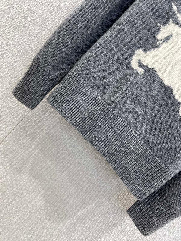Burberry 25 Sweater Gray White Wool Cashmere