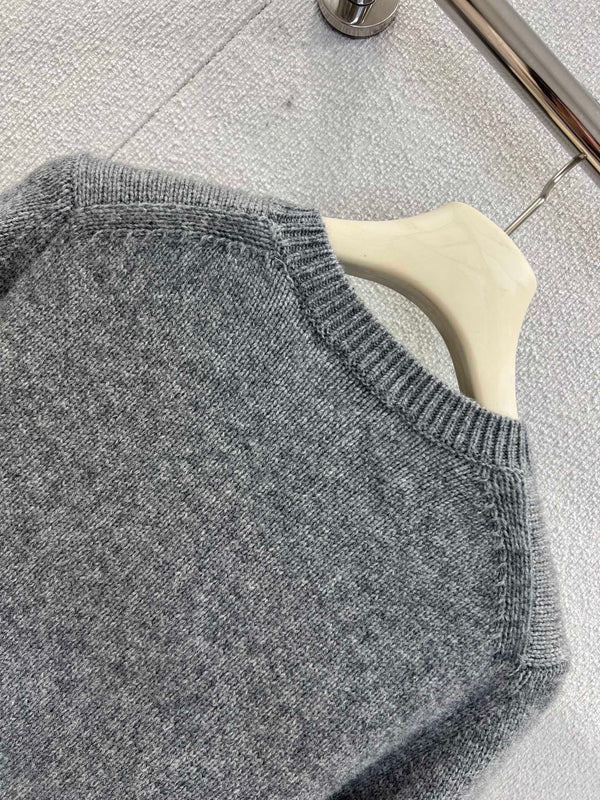 Burberry 25 Sweater Gray White Wool Cashmere