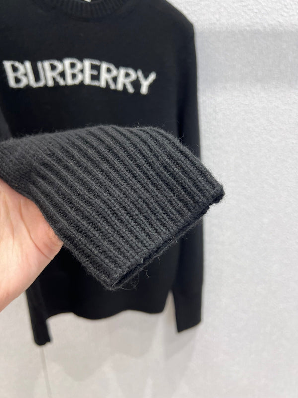 Burberry 25 Sweater Black White Wool Cashmere