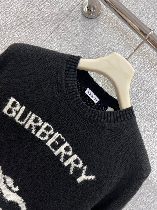 Burberry 25 Sweater Black White Wool Cashmere