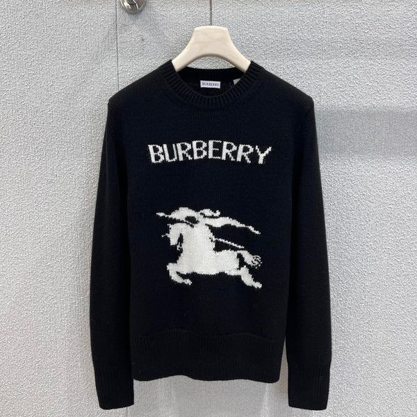 Burberry 25 Sweater Black White Wool Cashmere