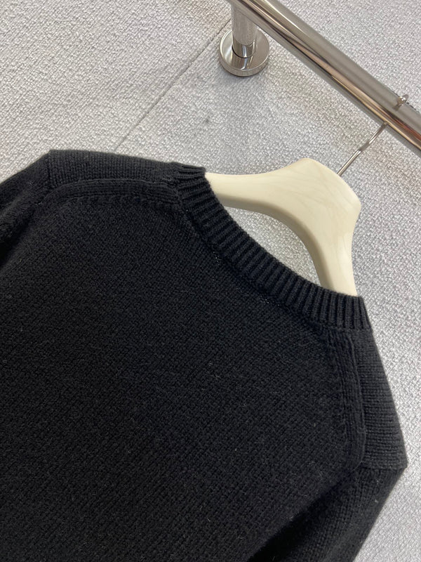 Burberry 25 Sweater Black White Wool Cashmere