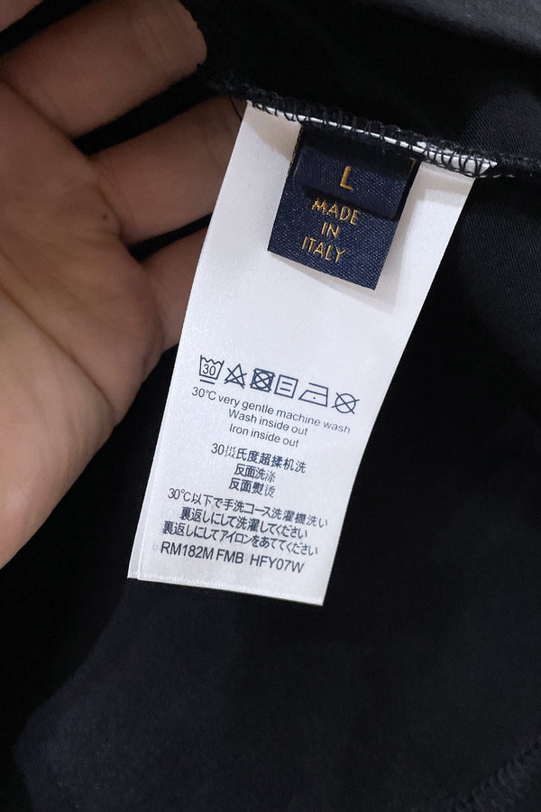 LV T-SHIRT BLACK MIX COLORFUL COTTON 239607