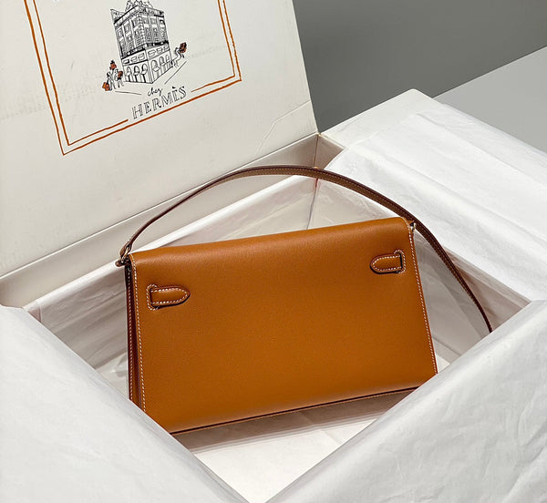 HM Kelly Elan 27cm Gold Leather Ghw