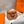 HALZAN 25 HANDLE BAG IN DULL ORANGE GRAINED CALFSKIN