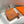 HALZAN 25 HANDLE BAG IN DULL ORANGE GRAINED CALFSKIN