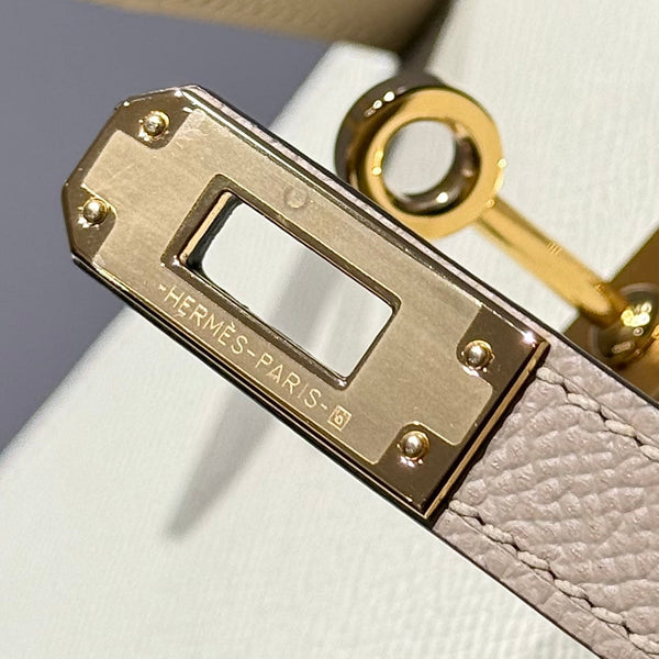 HM Mini Kelly 19 Beige Epsom 243130