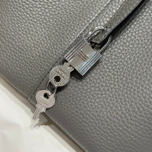 HM Picotin Lock 22cm Cumulonimbus Grey Togo Silver Hardware
