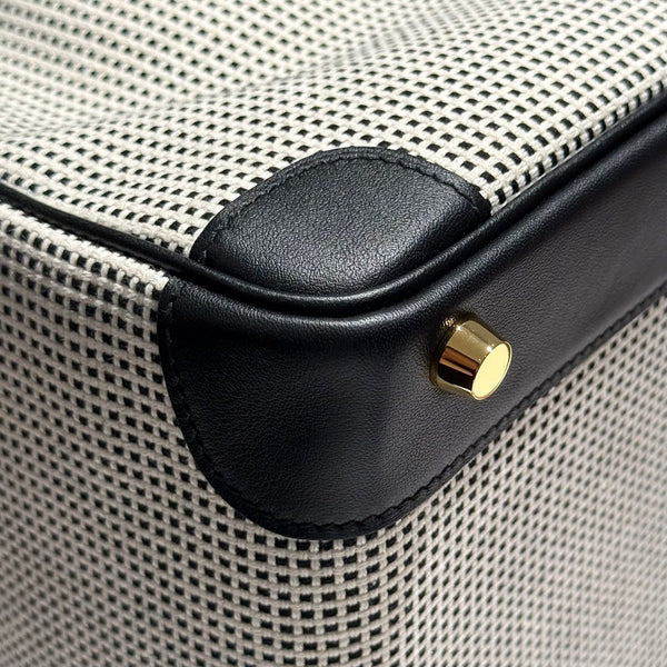 HM Birkin 30cm Black Swift Cowhide With Waffle Panda Black and White Canvas Fabric Ghw 249974