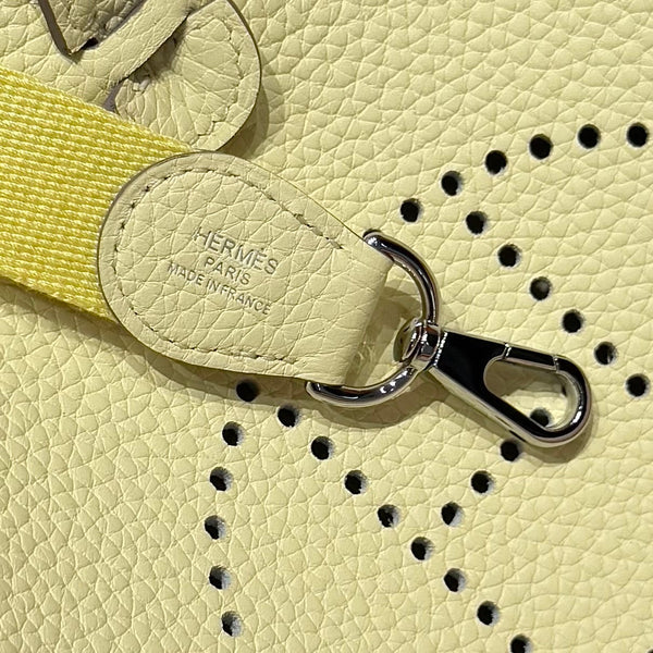 Borsa Hermes Evelyn 18 in pelle Epsom gialla Milton 255527