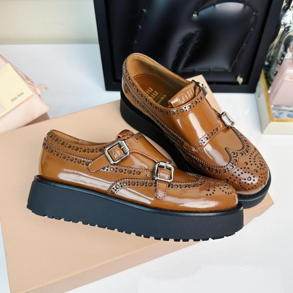 Church's X Miu Loafers Classic Brown Yellow Calfskin