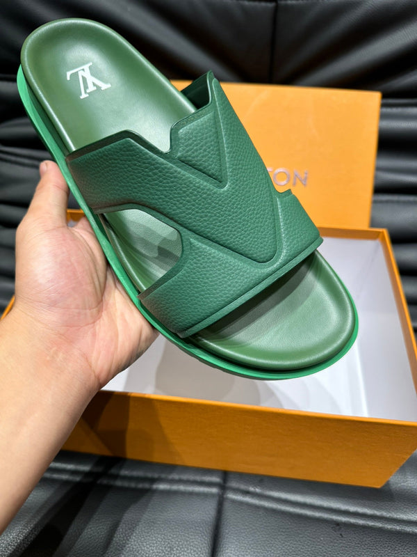 LV OASIS MULE IN PELLE DI VITELLO VERDE MARE