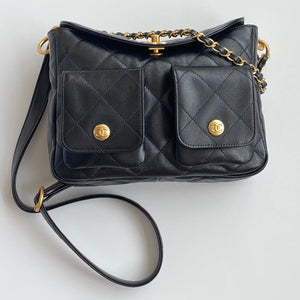 Chanel 25 Hobo Bag Black Lambskin