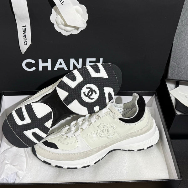 CC 25A Trainers Ash Mist Black Laminated Calfskin And Suede Calfskin 352122